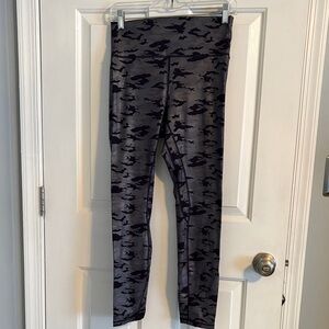 High-Rise Silver/Black Metallic Camo Leggings